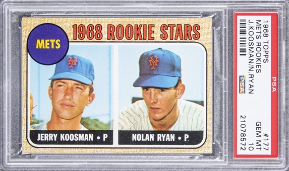 1968 Topps #177 Nolan Ryan Rookie Card – PSA GEM MT 10 "1 of 1!"